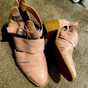 Pale pink ankle boots